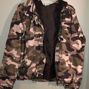 Green camo rain jacket